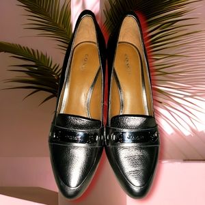 Coach Metallic Pewter Platform Pump